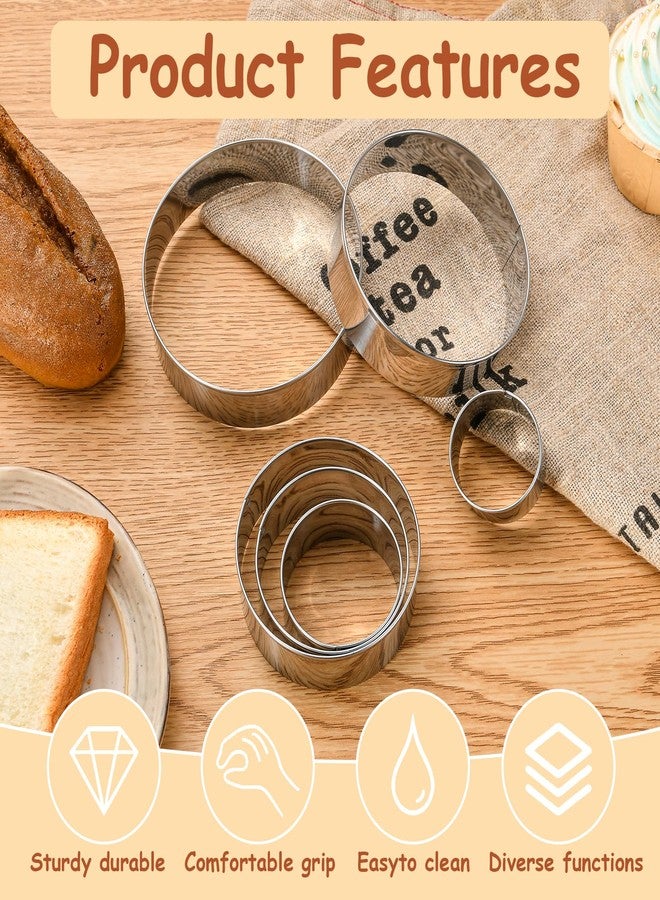 GLECTG 6 PCS Round Cookie Cutters (1.5,2,2.5,3,3.5,4 Inch), Stainless Steel Cookie Cutter, Kitchen Baking Utensils,Suitable for Making Cookies, Cakes, pizza and More. - Image 3