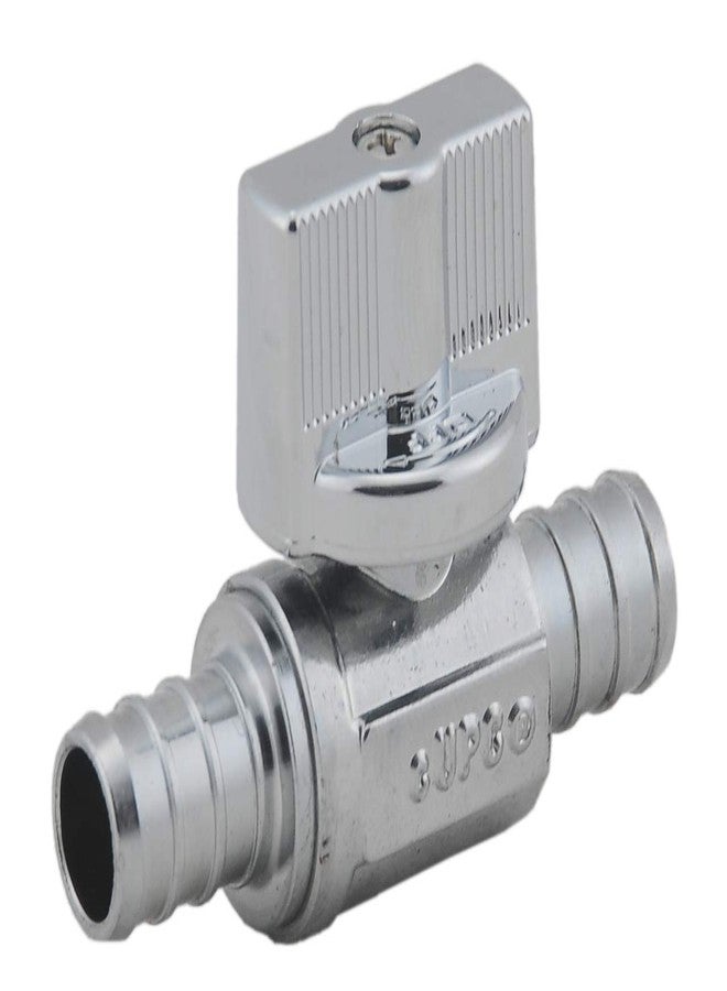 Grneric LD Valve- 1/4 Turn Pex Straight Toilet Stop Valve, 1/2-in PEX x 1/2-in PEX, Quarter Turn LF Brass Chrome Plated Pex Str Shut off Valve for Faucet or Toilet Installation (4-Pack) - Image 4
