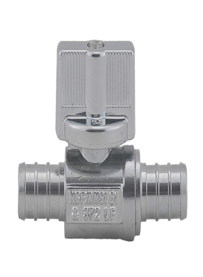 Grneric LD Valve- 1/4 Turn Pex Straight Toilet Stop Valve, 1/2-in PEX x 1/2-in PEX, Quarter Turn LF Brass Chrome Plated Pex Str Shut off Valve for Faucet or Toilet Installation (4-Pack) - Image 2