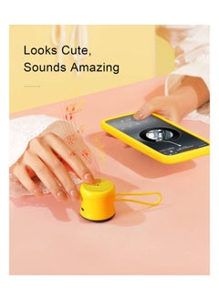 EWA EWA A119 Mini Bluetooth Speaker with Lanyard IPX7 Waterproof Super Metal Wireless Portable Speaker for Home, Office, Travel, Outdoor(Yellow)  - Image 2