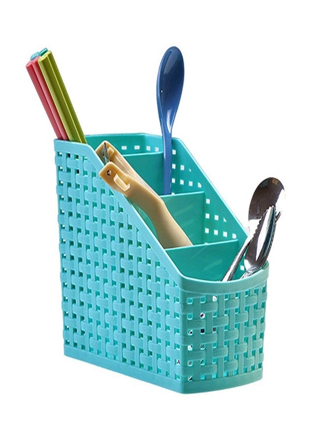 First Front Plastic Utensils Holder for Kitchen Dining 4,-Compartment for Spoons, Knives, Chopsticks, Forks (Multicolor), Set of 2 Pieces - Image 3
