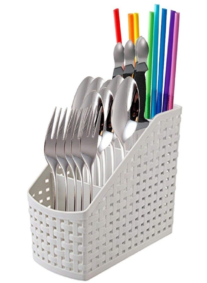 First Front Plastic Utensils Holder for Kitchen Dining 4,-Compartment for Spoons, Knives, Chopsticks, Forks (Multicolor), Set of 2 Pieces - Image 2