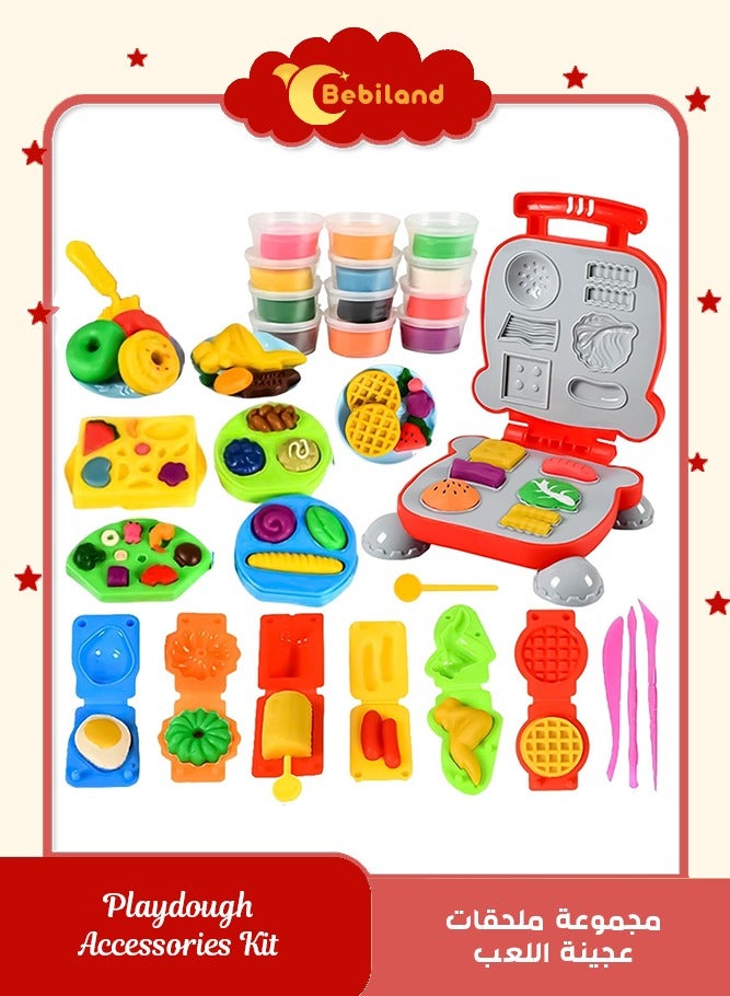 Bebiland Playdough Accessories Kit, Burger Maker Machine Dough Set, Color Dough Tools, Kitchen Creations Hamburger Maker Play Set for Girls Boys, Weekend Party Pretend Gift for Children (Random Color) - Image 1