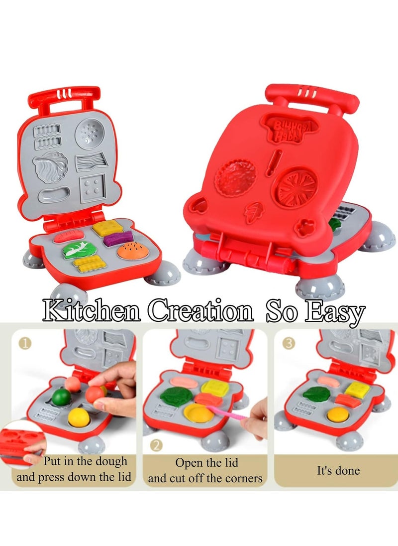 Bebiland Playdough Accessories Kit, Burger Maker Machine Dough Set, Color Dough Tools, Kitchen Creations Hamburger Maker Play Set for Girls Boys, Weekend Party Pretend Gift for Children (Random Color)  - Image 3