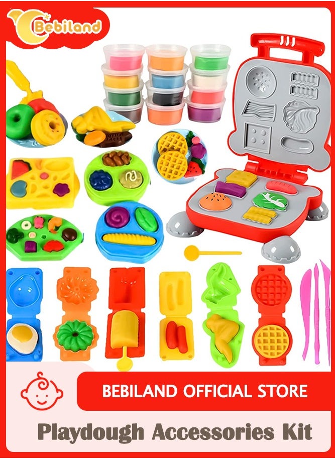Bebiland Playdough Accessories Kit, Burger Maker Machine Dough Set, Color Dough Tools, Kitchen Creations Hamburger Maker Play Set for Girls Boys, Weekend Party Pretend Gift for Children (Random Color)  - Image 1