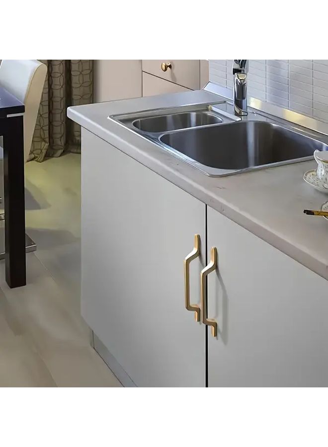8 Pcs Aluminum Alloy Cabinet Handles For Kitchen Wardrobe Drawers Classic European American Style Polished Metal Pulls Home Renovation Hardware 96mm Hole Spacing - Image 2