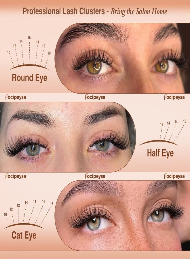 Focipeysa Wispy Lashes Extension 10-16mm Clusters Eyelash Natural Eyelash Clusters Anime Lash Clusters CD Curly Lash Extensions Waterproof Individual Lash Extensions DIY Lashes at Home - Image 4