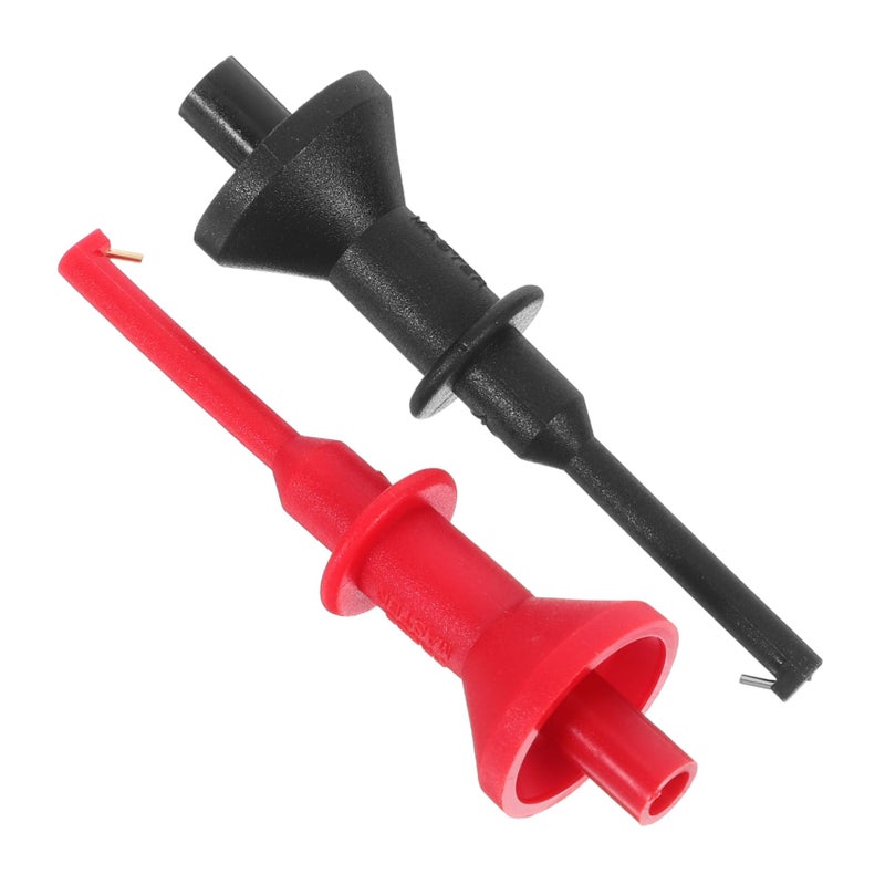 2Pcs Retractable Multimeter Test Hooks with Threaded Socket Electrical Testing Probes - Image 2
