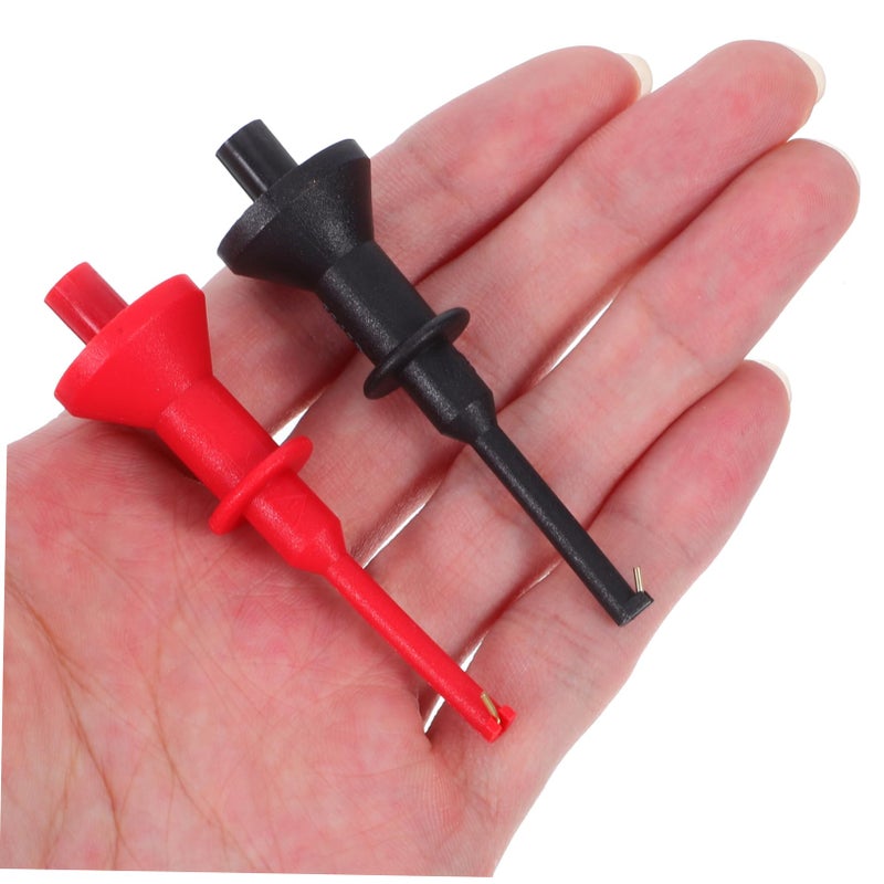 2Pcs Retractable Multimeter Test Hooks with Threaded Socket Electrical Testing Probes - Image 5