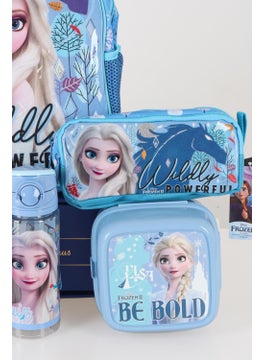 Elsa Dekomus Licensed Frozen Kindergarten Bag Pencil Bag Lunch Box and 500 ml Water Bottle School Set  - Image 5