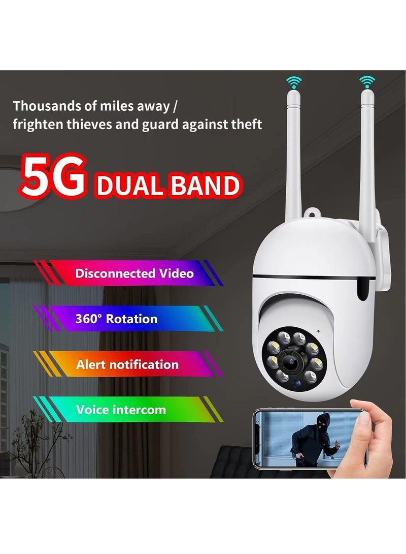 Generic Security Cameras for Home Security, 2.4GHz & 5GHz WiFi Outdoor Cameras, 1080P Dome Cameras with 360° View, Surveillance Cameras with 2-Way Audio, Baby Monitor with Motion Detection  - Image 3