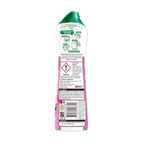 CIF Pink Floral Cream Multipurpose Surface Cleaner for Tough Stains, Floral Scent, Suitable for Bathtub, Chimney, Gas Stove, Tiles & Sink, 500ml - Image 3