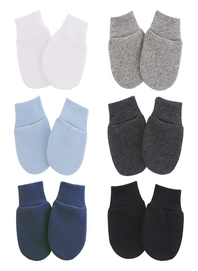 GSHLLO 6 Pairs Cotton Newborn Baby Mittens Baby No Scratch Gloves Soft Infant Gloves Breathable Toddler Gloves Preemie Mittens for Girls Boys - Image 1
