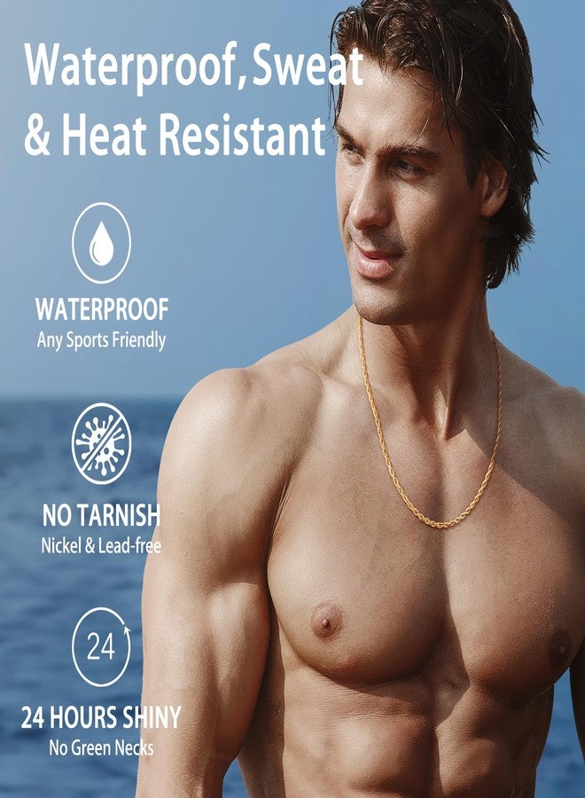 Jewlpire Silver Rope Chain/14k Gold Plated Chain Necklace for Men, 2.5mm 3mm 4mm Chains for Men Women, Stainless Steel Necklace Chains, Mens Necklaces 16 18 20 22 24 26 Inch, 20 Inch, Stainless Steel - Image 2