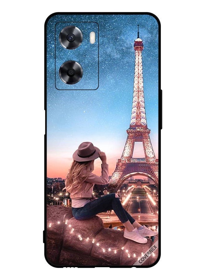 Covernex Protective Case Cover For Oppo A77s Hat Girl & Eiffel Tower - Image 1