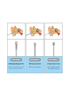 ARNOTEC 6PCS Ear Cleaner Wax Removal Tool Earpick Sticks Earwax Remover Curette Ear Pick Cleaning Ear Cleanser Spoon Health Care Earpick  - Image 2