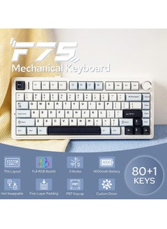 AULA F75 Reaper Switch Hot Swap Mechanical  Gaming Keyboard 3 Mode Connection Bluetooth/Wireless/USB-C  - Image 3