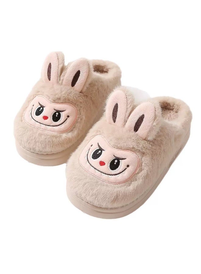 سليبر شتوي فرو بتصميم "أرنب كرتوني" – دافئ، ناعم، ومريح للمنزل. - Image 3