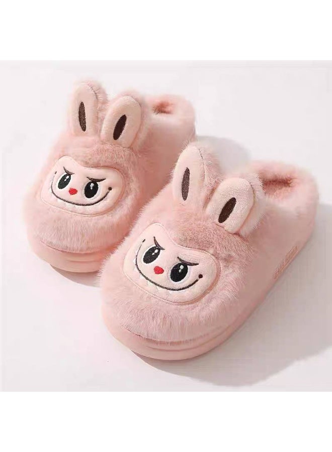 سليبر شتوي فرو بتصميم "أرنب كرتوني" – دافئ، ناعم، ومريح للمنزل. - Image 1