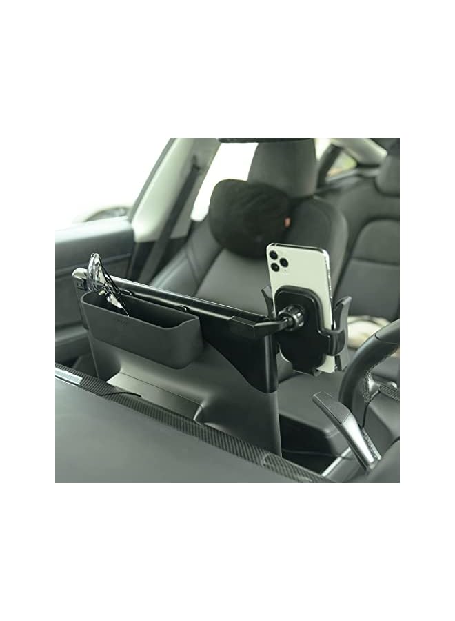 KASTWAVE Holder for Tesla Model Y Model 3,Phone Mount Silence Screen Phone Cradle Kits Compatible with 5.5-7.0" Smartphones Accessories with Silicone Sunglasses Organizer - Image 3