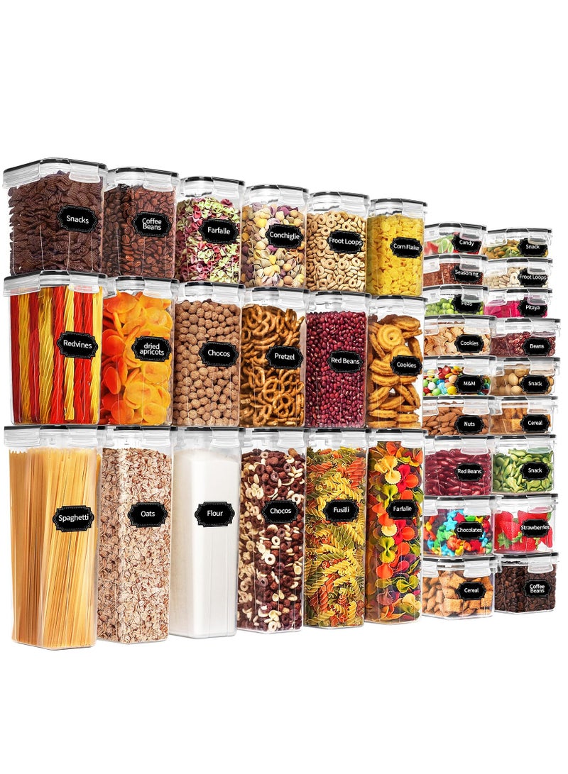 Bukela 36 Pack Airtight Food Storage Containers for Kitchen Pantry Organizers and Storage, Plastic Kitchen Storage Containers with Lids for Flour, Sugar, and Cereal, Labels & Marker  - Image 1