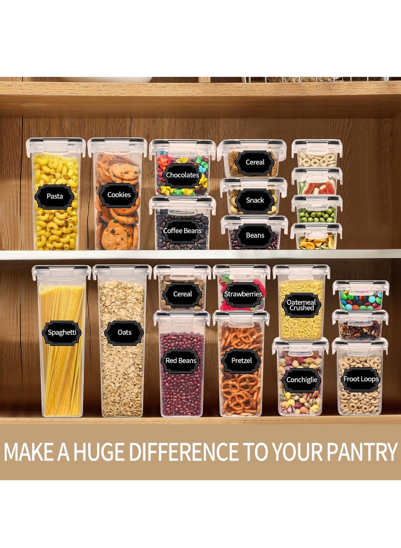 Bukela 36 Pack Airtight Food Storage Containers for Kitchen Pantry Organizers and Storage, Plastic Kitchen Storage Containers with Lids for Flour, Sugar, and Cereal, Labels & Marker  - Image 4