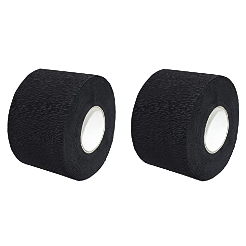 NaRaMax 2 Rolls Barber Neck Strips Disposable Strentchy Paper Neck Bands Hairdressing Stretchy Wrap Barber Accessories for Salon Haircutting Styling (Black) - Image 1