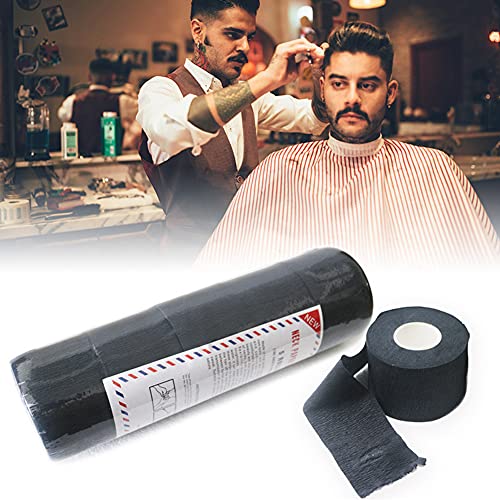 NaRaMax 2 Rolls Barber Neck Strips Disposable Strentchy Paper Neck Bands Hairdressing Stretchy Wrap Barber Accessories for Salon Haircutting Styling (Black) - Image 3