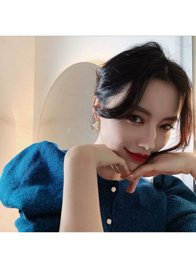 Goolsky أقراط لؤلؤ هندسية جديدة من الفضة الإسترلينية S925 للنساء – أقراط بيان فاخرة أنيقة كورية، تصميمات هندسية ولؤلؤ، مضادة للحساسية، للاستخدام الرسمي/اليومي - Image 2