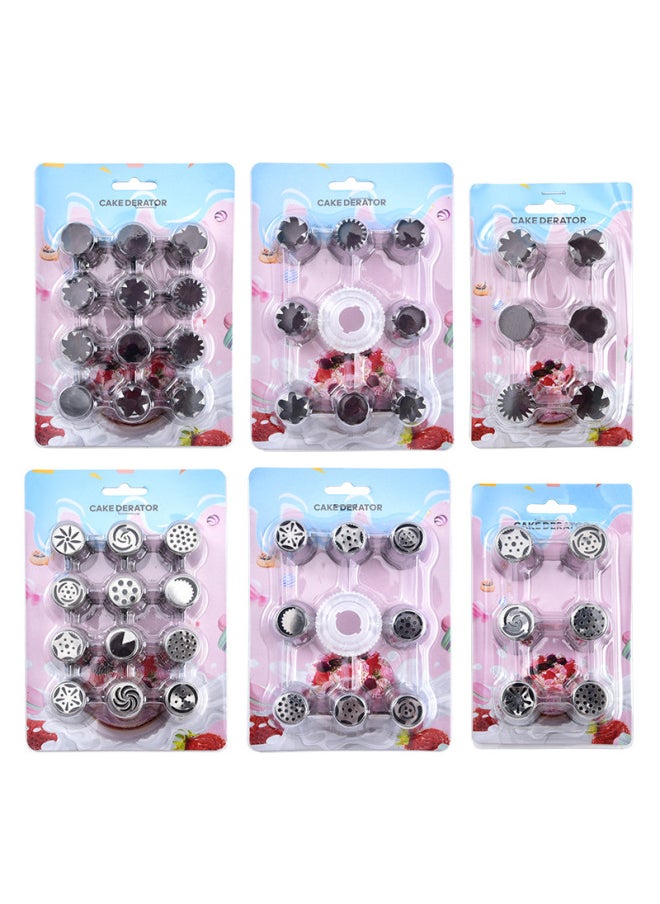 Generic Stainless Steel Russian Pastry Nozzle Cake Cream Pastry Nozzle Spherical Torch Nozzle Suit Baking Tools-Specifications:6-head Russian Pastry Nozzle  - Image 2