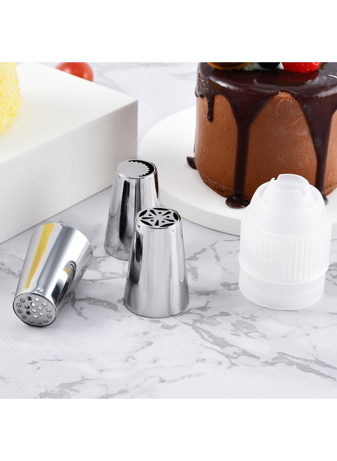 Generic Stainless Steel Russian Pastry Nozzle Cake Cream Pastry Nozzle Spherical Torch Nozzle Suit Baking Tools-Specifications:6-head Russian Pastry Nozzle  - Image 5