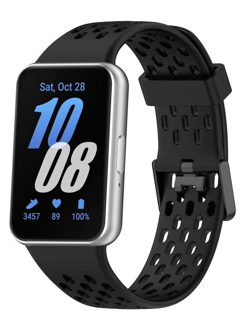 HablTech 3 Pcs Silicone Sports Strap for Samsung Galaxy fit 3 Replacement Wristbands (Black+Blue+Green) - Image 3