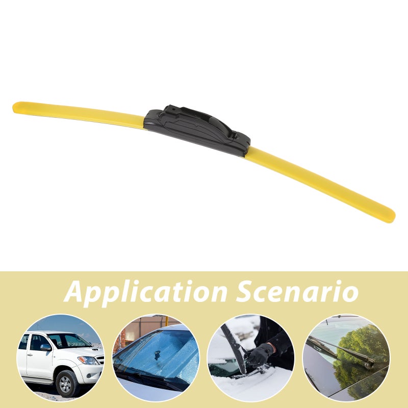🚗 شرائط مطاطية لمساحات السيارات باللون الأصفر مقاومة للعوامل المناخية تناسب جميع السيارات - Image 2