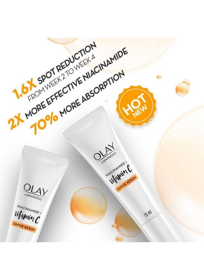 Olay - Vitamin C & Niacinamide Super Serum| With 99% Pure Niacinamide; 78% Spot Reduction; 2X Glow From 1St Use; Reduces Dark Spots For Even Glow; Suitable For All Skin Types; 15 Ml - Image 1