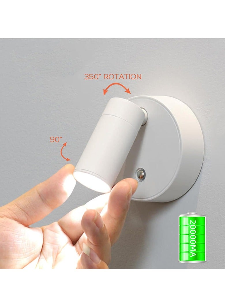 general Wireless Spotlight Rechargeable Wall Light Internet celebrity Magnetic suction Free installation Bedside reading light, remote control (10000mAh battery) - Image 1