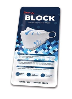 Everyy Block Nanofiber Filter Face Mask For Adults Face Mask White Large 