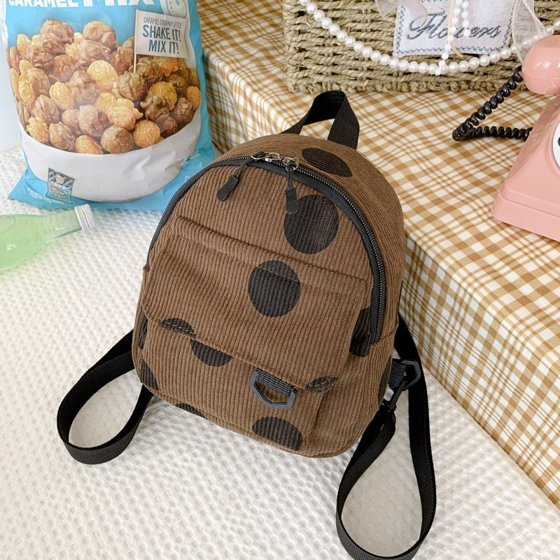 Mini Velvet Backpack Womens Casual New Brown 