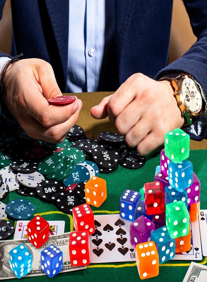 Lemicin 36 Piece 19mm Casino Style Craps Dice Sets Acrylic Translucent D6 Dice Bulk Square Rounded Edge for Casino Craps Table Games and Board Games Party Bar Entertainment - Image 4