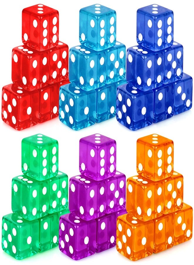 Lemicin 36 Piece 19mm Casino Style Craps Dice Sets Acrylic Translucent D6 Dice Bulk Square Rounded Edge for Casino Craps Table Games and Board Games Party Bar Entertainment - Image 1