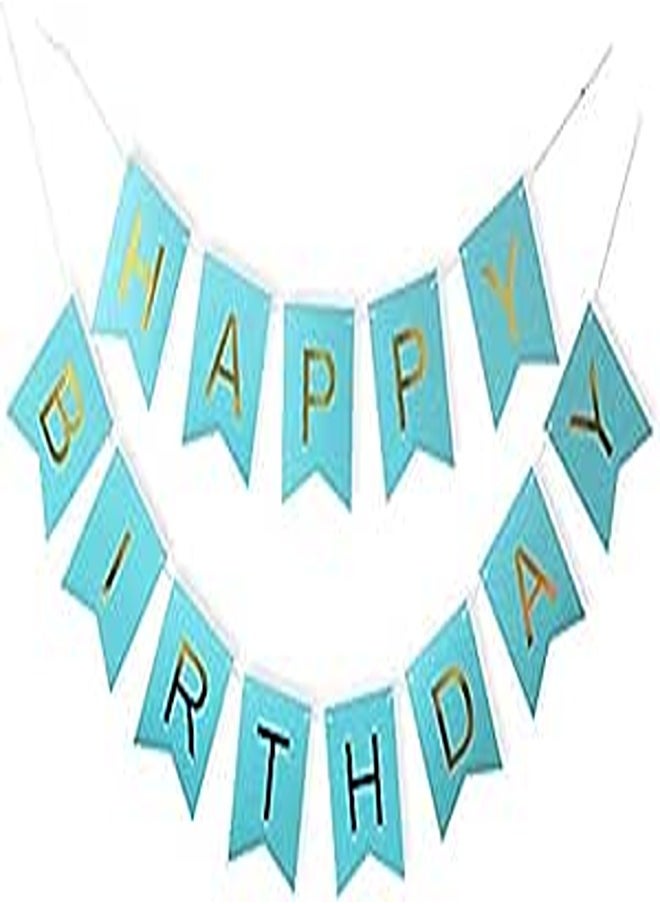 13pcs DIY Paper Bunting Garland Banners Flags Happy Birthday Banner Boy Girl Baby Shower Decoration Wedding Birthday Party Supplies DÃ©cor-Blue 
