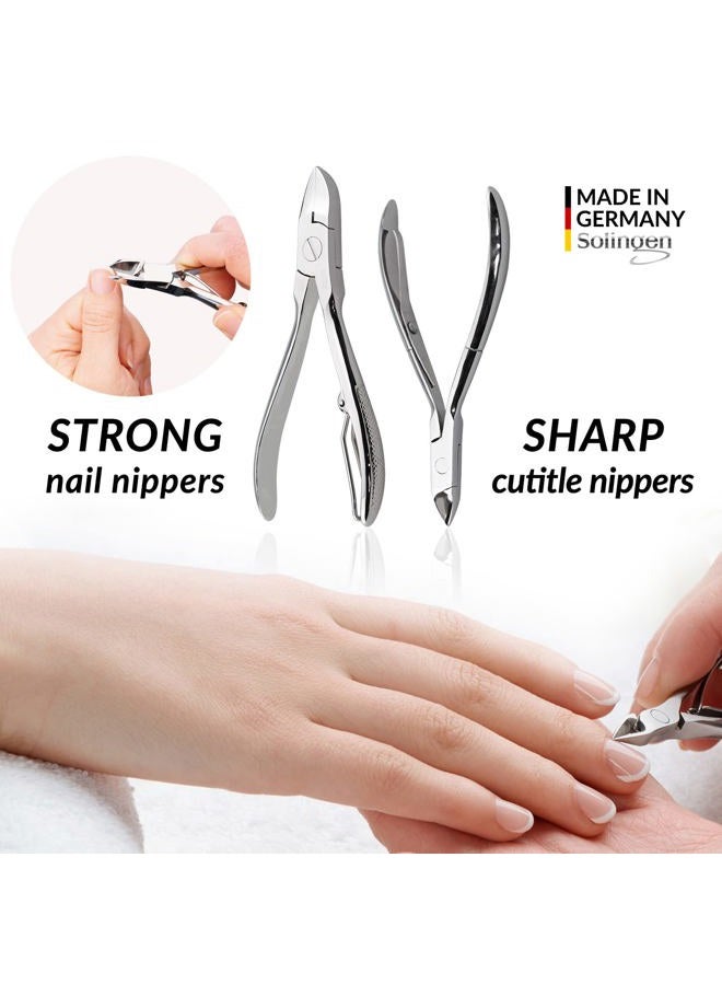 marQus Manicure Set Women and Men – 12-Piece Professional Grooming Kit with Premium Tools, Genuine Leather Case, and exclusive Glass Nail File for Hand & Foot Care, German Quality - Image 5
