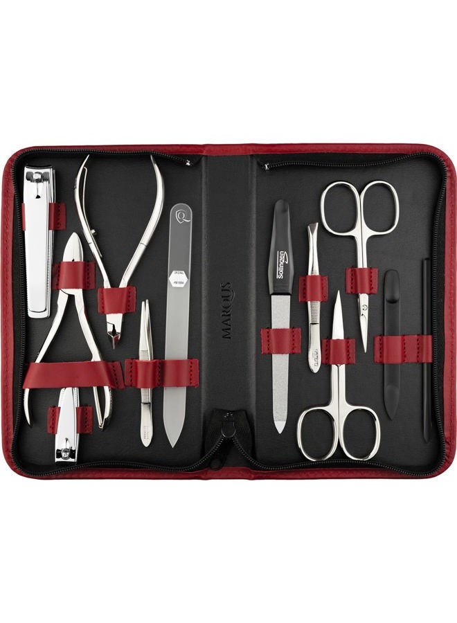 marQus Manicure Set Women and Men – 12-Piece Professional Grooming Kit with Premium Tools, Genuine Leather Case, and exclusive Glass Nail File for Hand & Foot Care, German Quality - Image 1