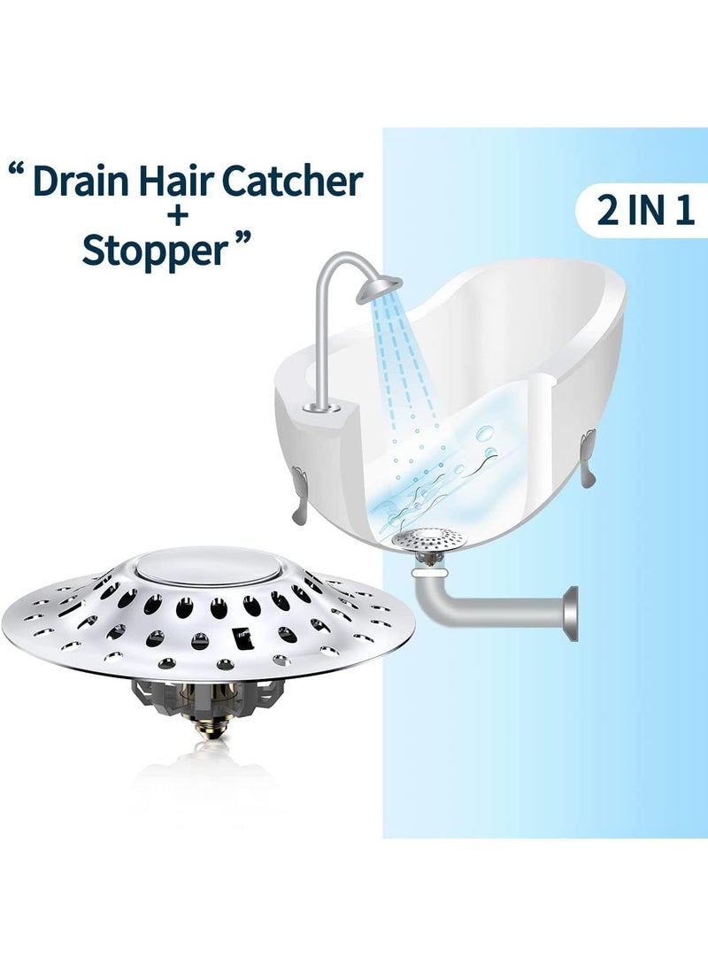 Sweet seven Universal Bathtub Stopper with Hair Collector - Easy Install, Easy Clean, Fits 1.6"-2.1" Drain Hole - Image 5