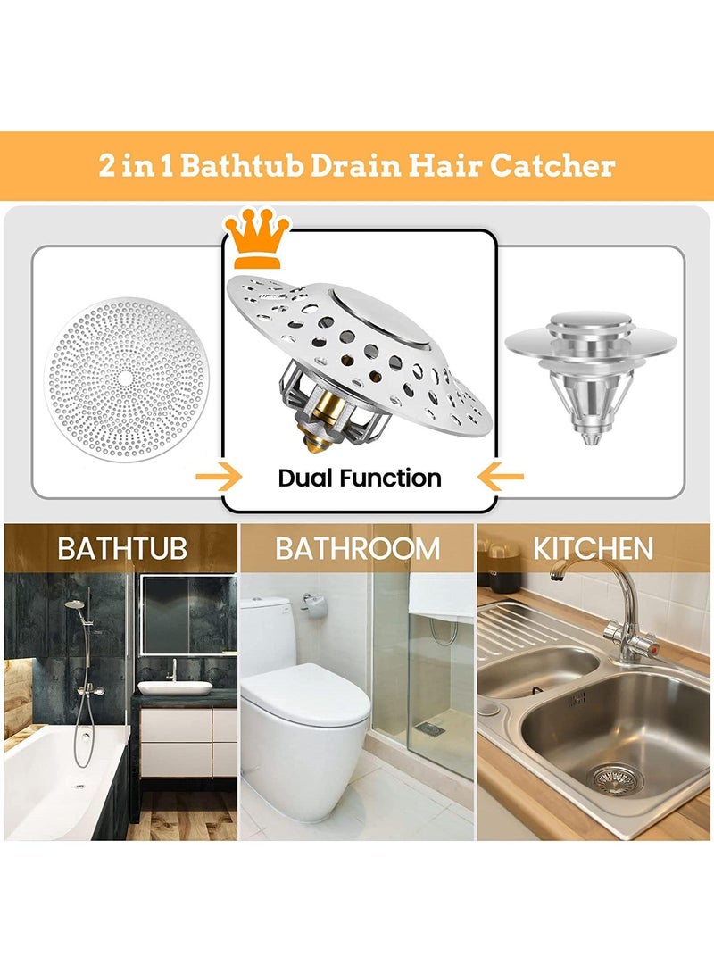 Sweet seven Universal Bathtub Stopper with Hair Collector - Easy Install, Easy Clean, Fits 1.6"-2.1" Drain Hole - Image 4