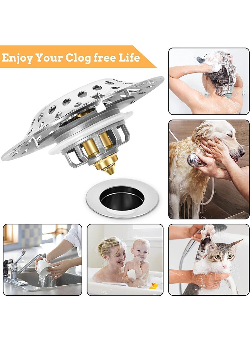 Sweet seven Universal Bathtub Stopper with Hair Collector - Easy Install, Easy Clean, Fits 1.6"-2.1" Drain Hole - Image 3
