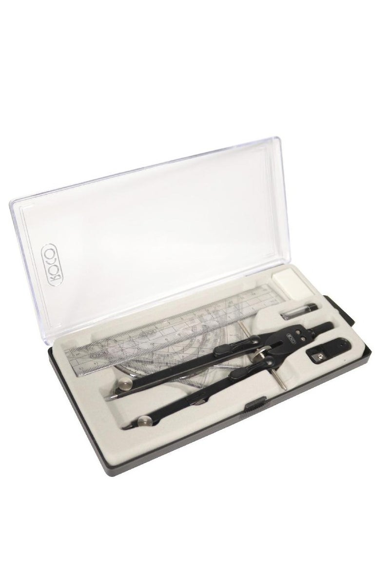 روكو طقم هندسي بوصلة دقيقة مع سنون | بلاستيك/فولاذ | 9 قطع - Image 3