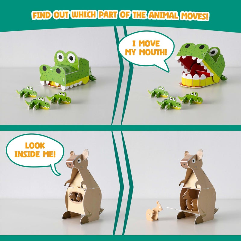 BONNYCO 3D Puzzles for Kids Toys Jungle Animals Pack 8. 3D Puzzle Jigsaw 6-8 9-13, Educational Girl and Boy Toys. Gifts for Kids Activity, Birthday Gifts for Boys. Rompecabezas 3-D Foam, Christmas - Image 5