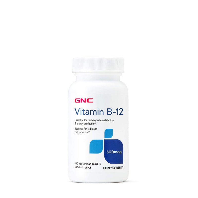 GNC Vitamin B12 500mcg 100 Tablets Supports Energy Production