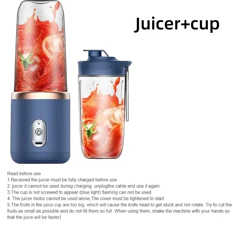 جيو خلاط شخصي 6 Color 400ml Portable USB Blender Electric Travel Juicer Cup For Smoothie Milkshake Kitchen Mini Mixer Tool - Image 1