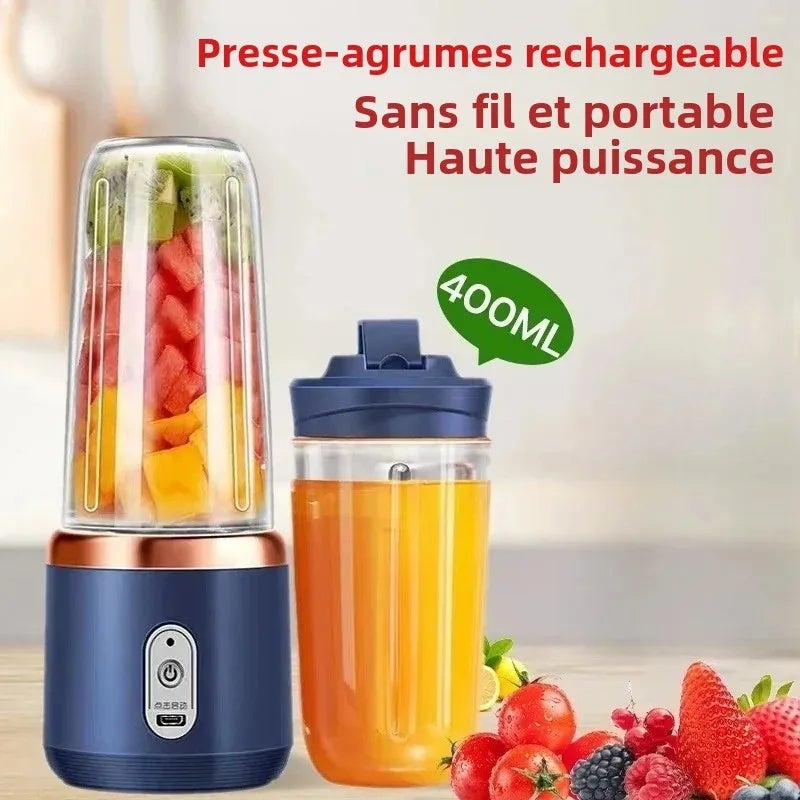 جيو خلاط شخصي 6 Color 400ml Portable USB Blender Electric Travel Juicer Cup For Smoothie Milkshake Kitchen Mini Mixer Tool - Image 2